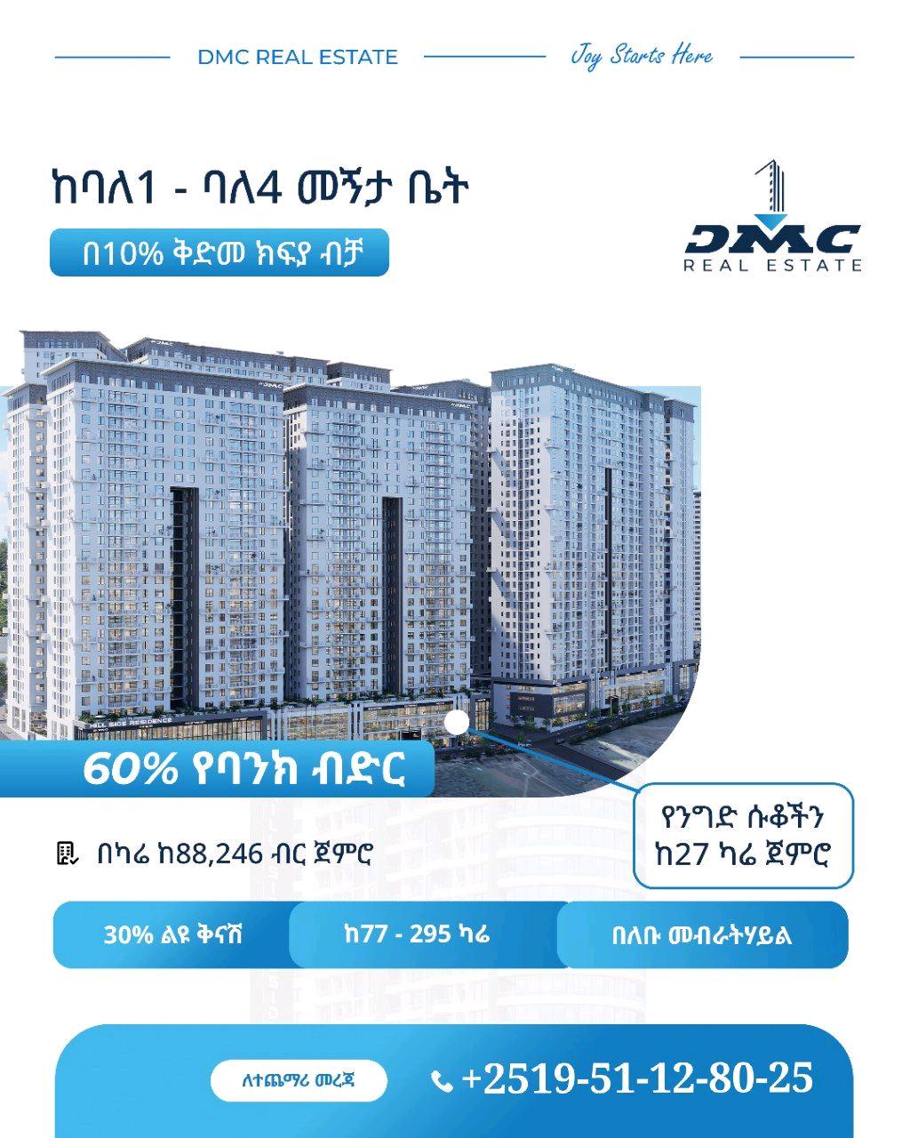በካሬ 65,000 ብር ብቻ ለአጭር ጊዜ የሚቆይ