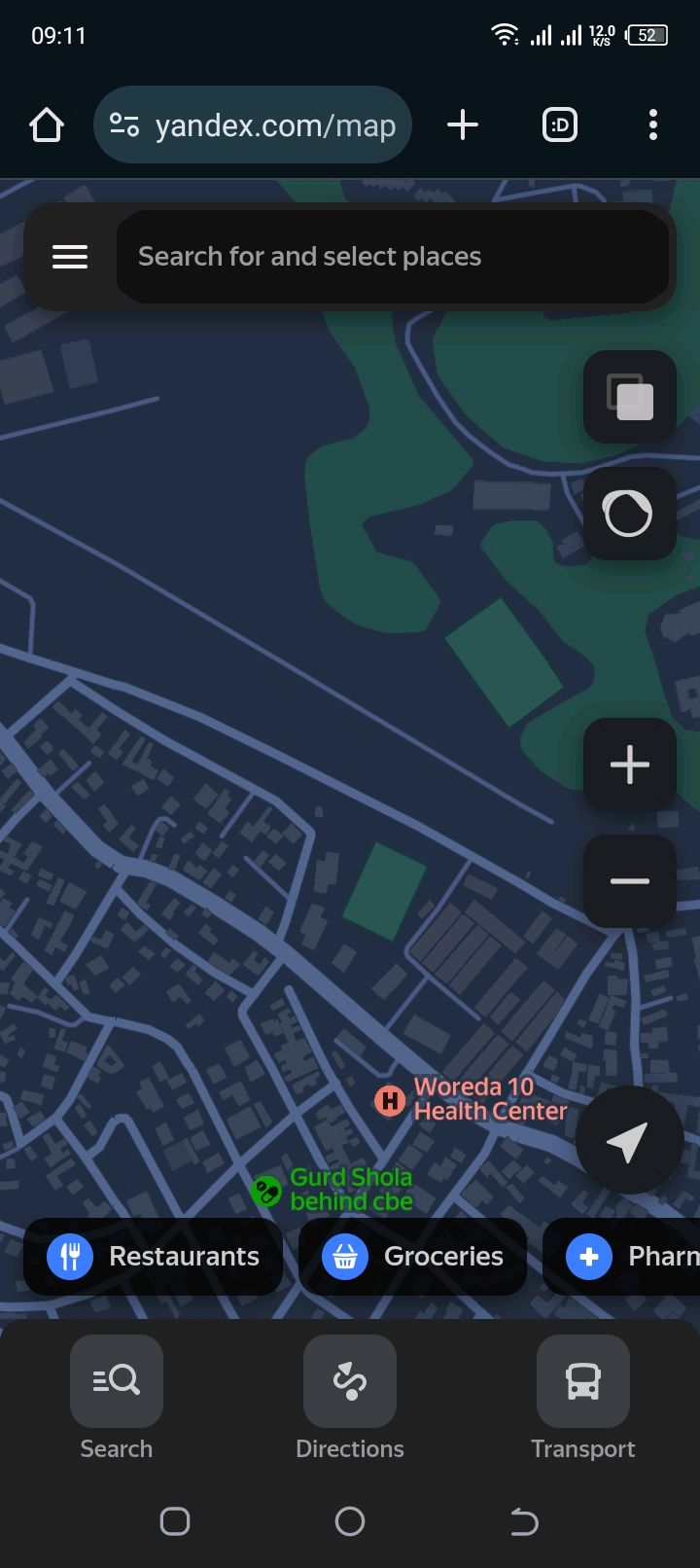 Selected property view